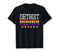Detroit Pride Michigan Gay Lesbianas Queer LGBT Rainbow Flag Camiseta