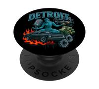 Detroit Retro Muscle Car City Bootleg Style Artwork PopSockets PopGrip Adhesivo