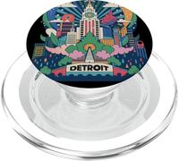 Detroit Vintage 70s Groovy Retro Style PopSockets PopGrip para MagSafe