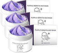 Detroitrain 2025 New Power Purple Keratin Hair Mask - Hair Repair Moisturizing Conditioner for All Hair Types, Deep Conditioning Hair Masks,Activates Hair Roots,Locks Smooth And Healthy (3 Box)