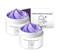 Detroitrain Purple Keratin Hair Mask, Hair Repair Moisturizing Conditioner, Repairs Dry Hair, Add Shine,Improves Frizz (2PCS)