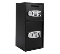 Dettchan Armario de seguridad de acero negro, armario de seguridad con llave, para uso doméstico, dormitorio, sala de estudio, almacén 80 x 40 x 40 cm