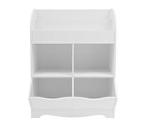 Dettchan Estantería blanca para juguetes para niños, placa de PVC, organizador de juguetes para dormitorio, habitación de los niños, sala de estar, 67 x 30 x 89,2 cm
