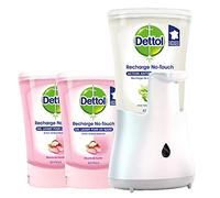 Dettol No-Touch - Kit dispensador de jabón de manos sin contacto y 2 recambios de karité 250 ml