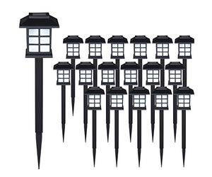 Deuba® 18x Luces Solares LED para Jardín con Sensor Lámparas Antorchas Negro Protección IPP Luz Solar