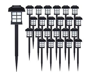 Deuba® 24x Luces Solares LED para Jardín con Sensor Lámparas Antorchas Negro Protección IPP Luz Solar