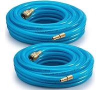 Deuba 2x Mangueras Compresor de Aire 10m 15Bar 1/4' Manguera Neumática Refuerzo Tela Acople Rápido