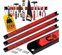 DEUBA® 3x Soporte Magnético de Pared 45cm Set Barras Imán Acero hasta 23Kg Organizador Herramientas Utensilios Cocina Taller Garaje Resistentes incl. Material Montaje