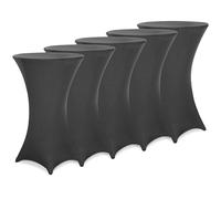 Deuba 5 x Manteles elásticos para Mesa de pie Alta de 70cm Lavable fácil Cuidado Antracita para Eventos matrimonios