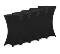 Deuba 5X Fundas Elásticas para Mesa Alta de Pie Bistro Ø 60-65 cm Altura 120cm Color Negro Lavable