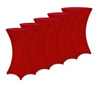 Cubierta mesa set de 5 roja poliéster/elastano 60cm