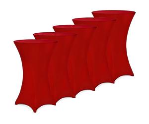 Deuba 5X Fundas Elásticas para Mesa Alta de Pie Bistro Ø 60-65 cm Altura 120cm Color Rojo Burdeos Lavable