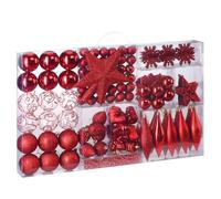 Set de 102 diferentes adornos bolas de navidad Rojo