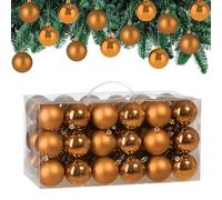 Deuba® Bolas Árbol de Navidad Set Completo 54 Pzs. Adornos Decoración Brillante Mate Colgante Cobre