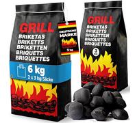 Deuba® 27kg Briquetas de Carbón Vegetal para Barbacoa 9x3kg Brasas Bajas en Chispas y Calor Uniforme