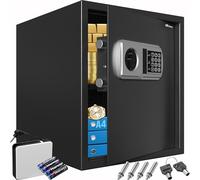 Deuba Caja Fuerte de Seguridad Electronica 35x40x40cm Cerradura de Combinación Pared Suelo Luz Interior Negra