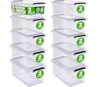 Deuba Cajas de Almacenaje Transparentes 10x 2L