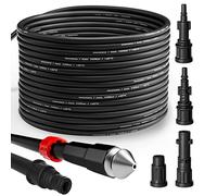 DEUBA® Manguera para Limpieza 15m 160Bar 4 Adaptadores Drenaje Alta Presión Mangueras Tuberías Desagües