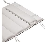 Deuba DETEX® Almohadilla para Tumbona de jardín Crema 117x58x7cm Cojín viscoelástico con Almohada Cabezal