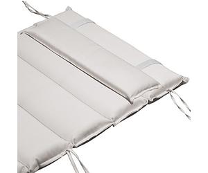 Deuba DETEX® Almohadilla para Tumbona de jardín Crema 117x58x7cm Cojín viscoelástico con Almohada Cabezal
