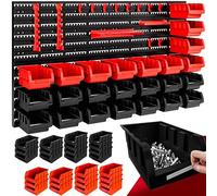 Deuba Estantería de Herramientas de Pared 95x54cm 28 Cajas Apilables 2 Paneles Ampliables c/Accesorios 43Pzs