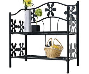 Deuba Estantería Librería de 2 baldas 60 x 30 x 50cm para baño cocina estantería metálica decorativo