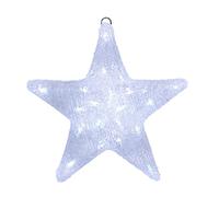 Deuba Estrella Acrílica LED 30x5x30cm Adorno Figura Decoración Iluminada Navideña Interior Exterior Protección IP44