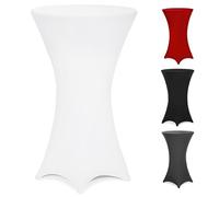 Deuba Funda elástica para Mesa Alta de pie Bistro Ř 70-75 cm Altura 120cm Color Blanco Lavable Decorativo