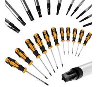 DEUBA® Juego de Destornilladores Magnéticos Torx 11 Piezas Acero Cromo-Vanadio Mango Ergonómico Antideslizante Orificio Frontal Set Herramientas Trabajo Taller Coche