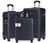 DEUBA Maletas Viaje Rígidas Set de 3 Trolley Ruedas 360° Azul Oscuro