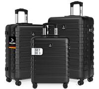 Deuba Maletas Viaje Rígidas Set de 3 Trolley Ruedas 360° Negro