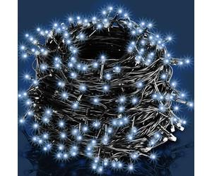 Deuba MONZANA® Cadena Luces Navidad Exterior 100LED Azul 7m 8 modos Temporizador Resistentes al Agua Decoración Interior Jardín