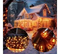 Deuba MONZANA® Cadena Luces Navidad Exterior 100LED Blanco Cálido 7m 8 modos Temporizador Resistentes al Agua Decoración Interior Jardín