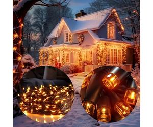 Deuba MONZANA® Cadena Luces Navidad Exterior 100LED Blanco Cálido 7m 8 modos Temporizador Resistentes al Agua Decoración Interior Jardín