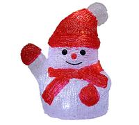 DEUBA® Muñeco de Nieve Acrílico LED 18,5x15x11cm Adorno Figura Decoración Iluminada Navideña Inalámbrica