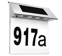 DEUBA® Número de Casa con Luz Solar LED Acero Inoxidable Sensor de Movimiento Resistente Intemperie