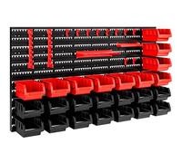DEUBA® Organizador de Herramientas de Pared Cajas Apilables Paneles Perforados Ampliable Portaherramientas Sistema Almacenamiento Taller 43 Pzas
