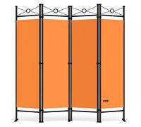 Deuba Separador de Ambientes Lucca 180x163cm 4 Paneles Plegables Pared Divisoria Decoración Biombo Naranja