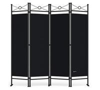 Deuba Separador de Ambientes Lucca 180x163cm 4 Paneles Plegables Pared Divisoria Decoración Biombo Negro