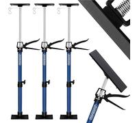 DEUBA® Set 3x Puntales Telescópicos Extensibles Obra Tensores Puerta Ajustables 50-115cm Puntal Tensor Poste Acero Placas Presión Goma Antideslizante Instalación Techo Paneles Pladur Carga 30kg