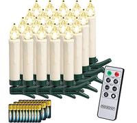 Velas LED árbol Navidad set de 20 blanco cálido incl pilas