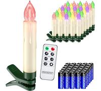 Deuba® Set de 30 Velas LED Árbol Navidad Decorativas Incl. Control Remoto Pilas Temporizador Inalámbrico Multicolor