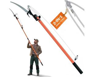 DEUBA® Tijeras de Podar Telescópica Sierra Podadora de altura 2en1 4 Metros Corta Ramas Gruesas Árboles Setos Serrucho Herramientas de Jardinería