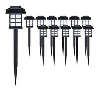 DEUBAŽ 12x Luces Solares LED para Jardín con Sensor Lámparas Antorchas Negro Protección IPP Luz Solar