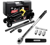 DEUBAŽ Gato hidráulico para Coches 2T Rango Elevación 135-330mm Set Llave Dinamométrica 1/2' 40-210Nm 6 Pzs