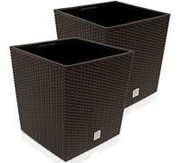 DEUBAŽ Set 2X Macetas Rato 35L Macetero Grande Jardinera Decorativa Interior Exterior Jardín Marrón