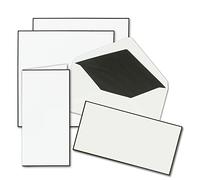 Deuil Set de cartes avec bord de deuil noire - handgerändert.//Double Cartes & enveloppes de deuil de deuil//DIN long. Imprimer soi-même. 25 SETS Weiß mit schwarzem Trauer-Rand