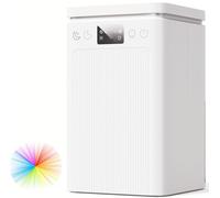 Deumidificador Eléctrico Anti-Humedad Doméstico 2200ml Portátil | Silencioso, Temporizador 2-12h, Apagado Automático | LED 7 Colores | Para Baño, Dormitorio, Armario (Blanco Ultra)