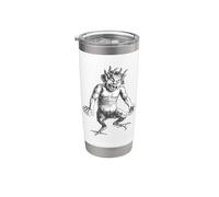 Deumus Un Diablo Humanoide Con Pies De Gallo Vaso térmico de acero inoxidable de doble pared