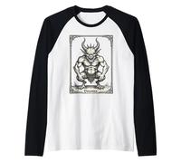 Deumus Una Criatura con Actitud Medieval Camiseta Manga Raglan